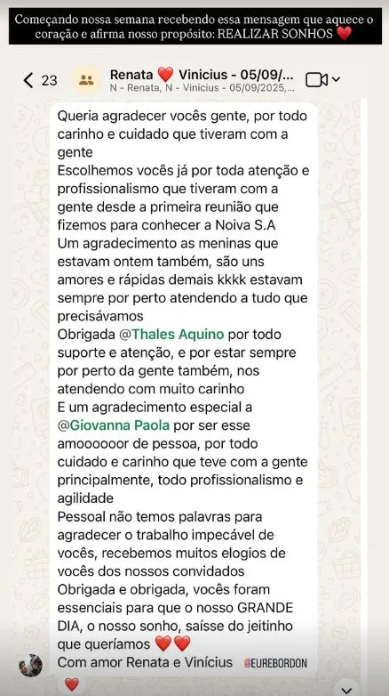 Depoimento da noiva Renata sobre a assessoria completa